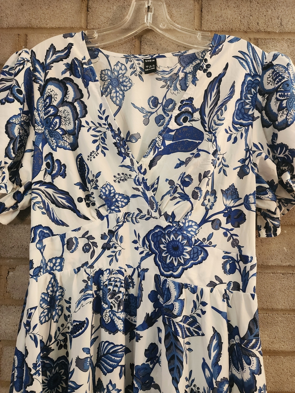 SHEIN Blue and White Floral Maxi Dress - Picture 2 of 7